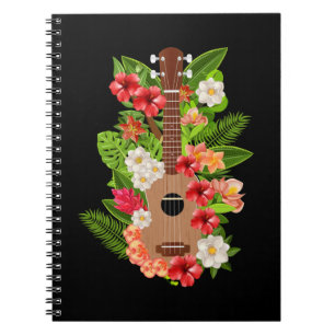 Hawaiian Ukulele Guitar Blume Hawaii Notizblock