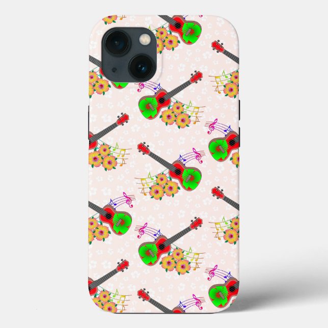 Hawaiian Ukulele Hibiskus Blume Case-Mate iPhone Hülle (Rückseite)
