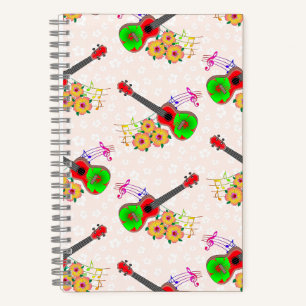 Hawaiian Ukulele Hibiskus Blume Notizbuch