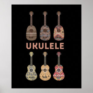 Hawaiian Ukulele Typen von Musikinstrumenten Poster