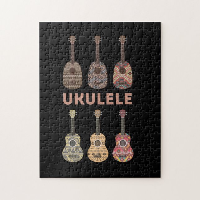 Hawaiian Ukulele Typen von Musikinstrumenten Puzzle (Vertikal)