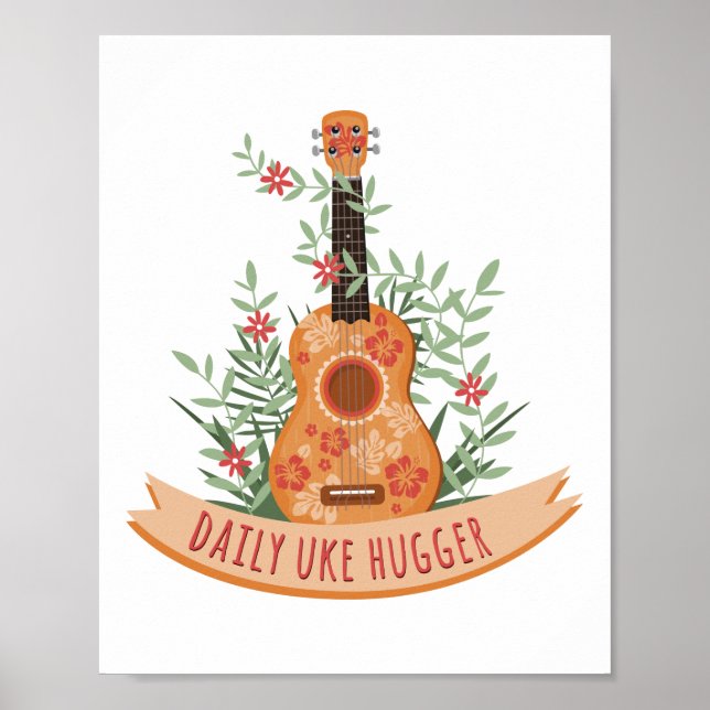 Hawaiian Ukulele Uke Daily Uke Hugger Poster (Vorne)