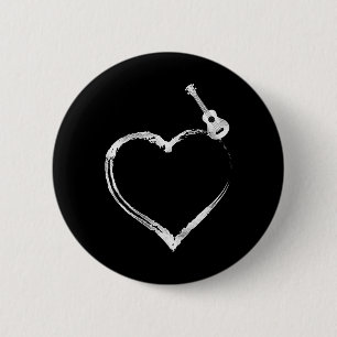 Hawaiian Ukulele Uke Heart Button