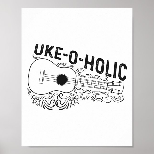 Hawaiian Ukulele Uke Uke-o-Alkoholische Poster (Vorne)