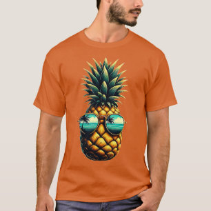 Hawaiian Vibes Ananas Art mit Sonnenbrille TShir T-Shirt