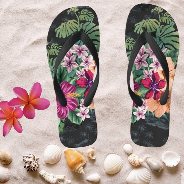 Hawaiian Vintag Aloha Shirt Style Flip Flops (Von Creator hochgeladen)