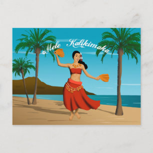 Hawaiian Vintag Mele Kalikimaka individuell anpass Postkarte