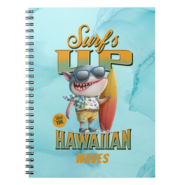 Hawaiian Waves Surf's Up Pidgin Slang Shark Notizblock (Vorderseite)
