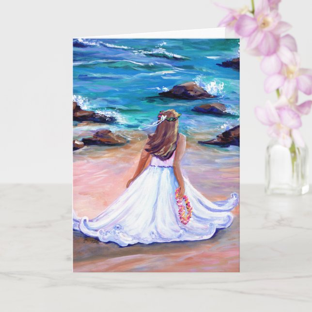 Hawaiian Wedding Aloha Grußkarte Karte (Orchidee)