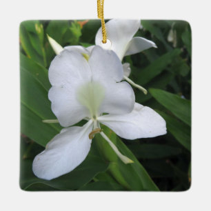 Hawaiian White Ginger Blume Keramikornament
