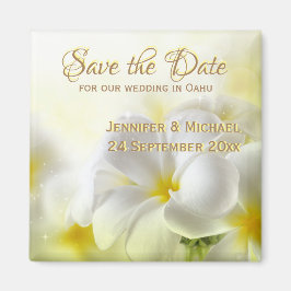 Hawaiian White Plumeria Magnet