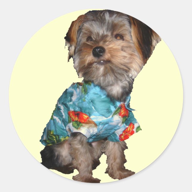 Hawaiian Yorkie Sticker (Vorderseite)