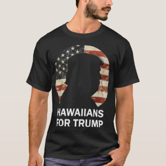 Hawaiianer für Trump Vintage amerikanische Flaggen T-Shirt