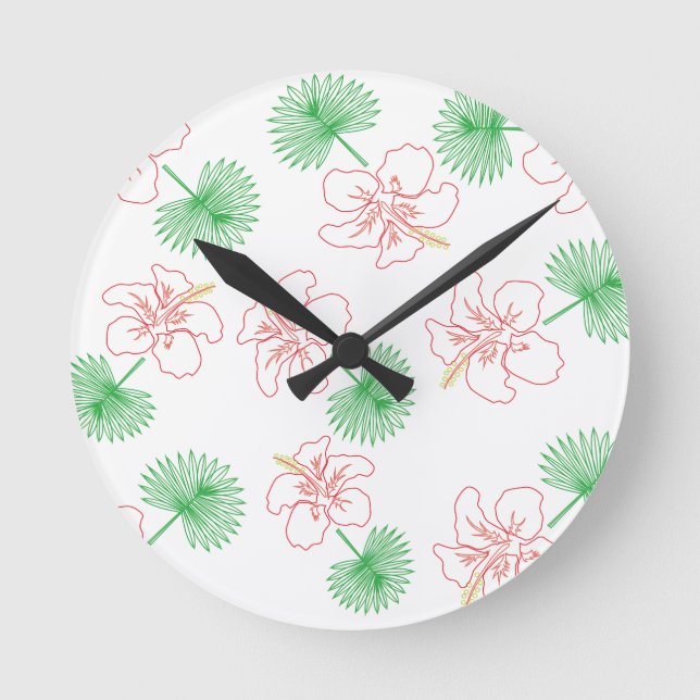 Hawaiianisch 02 runde wanduhr (Vorderseite)