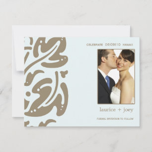 Hawaiianisch - Datum speichern - Blau Save The Date