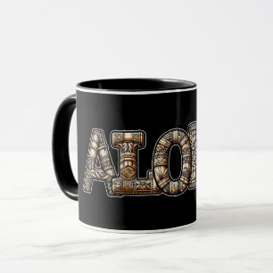 Hawaiianisch Polynesisches Aloha-Bambus-Muster Tasse