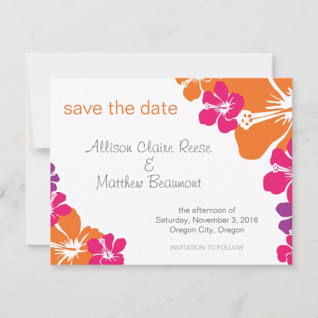 Hawaiianisch Save the Date (Vorderseite)