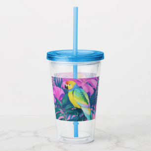 Hawaiianisch/tropisch/floral/Parrot-Acryltumbler Acryltrinkbecher