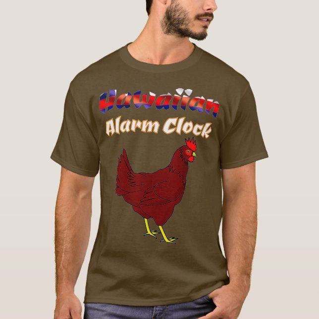 Hawaiianische Alarmuhr Funny Hawaii Huhn T-Shirt (Vorderseite)