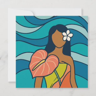Hawaiianische Aloha-Kunstkarte mit leerer Rückseit