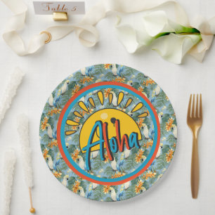 Hawaiianische Aloha Pappteller