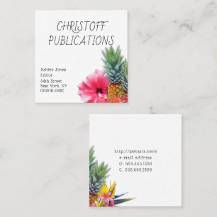 Hawaiianische Ananas Blume Square Business Cards Quadratische Visitenkarte