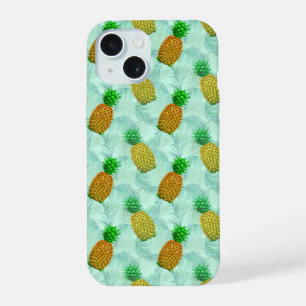 Hawaiianische Ananas Hellblau iPhone 15 Hülle