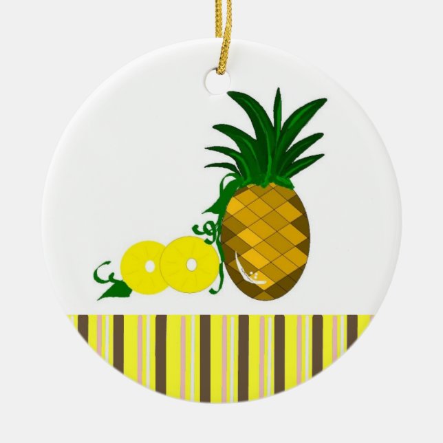 Hawaiianische Ananas Keramikornament (Vorne)