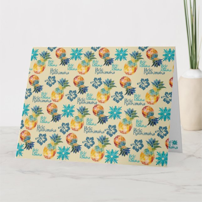 Hawaiianische Ananas Mele Kalikimaka Grußkarte Karte (Vorderseite)