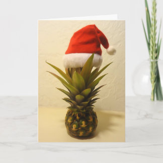 Hawaiianische Ananas-Weihnachtsmannmütze Weihnacht Feiertagskarte