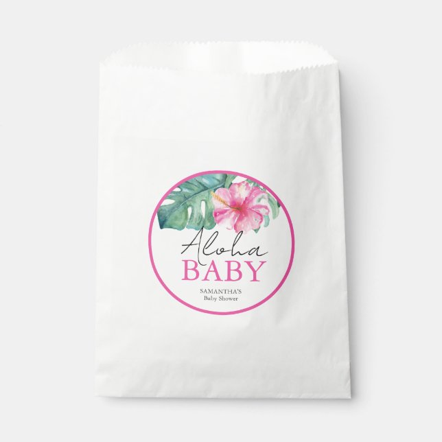 Hawaiianische Babydusche nach Maß Geschenktütchen (Vorderseite)