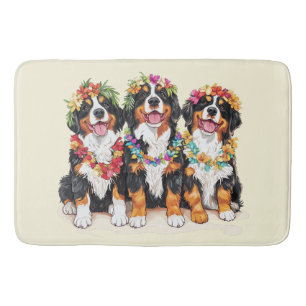 Hawaiianische Berner Sennenhunde Blumenlei Badematte
