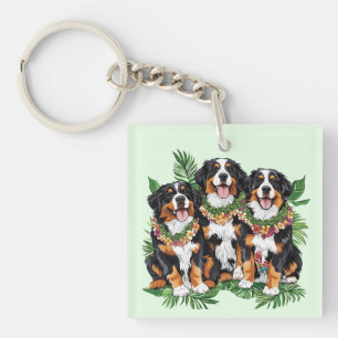 Hawaiianische Berner Sennenhunde Blumenlei Schlüsselanhänger