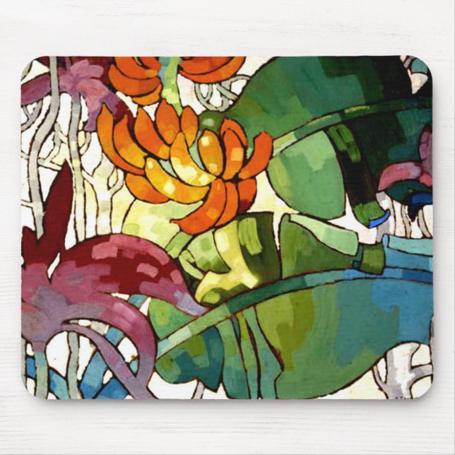 hawaiianische Blume, farbenfrohe Malerei, Mousepad (Vorne)