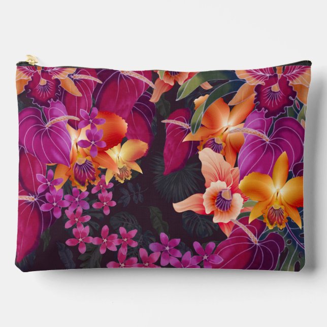 Hawaiianische Blume Frenzy Travel Bag Zubehörtasche (Vorderseite)