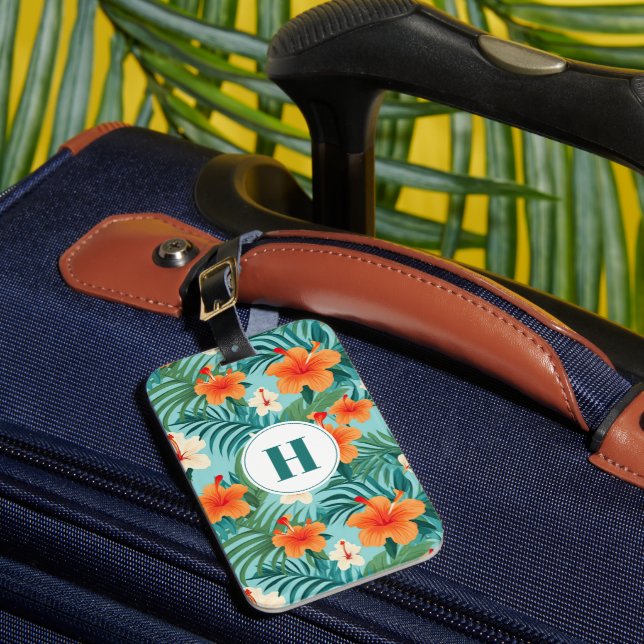 Hawaiianische Blume Gepäckmarke Gepäckanhänger (Vorderseite Insitu 1)