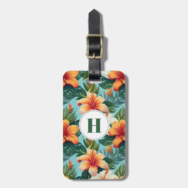 Hawaiianische Blume Gepäckmarke Gepäckanhänger (Vorderseite vertikal)