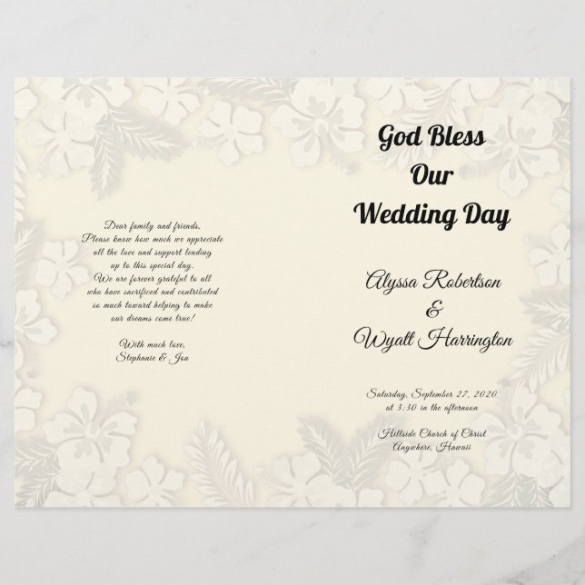 Hawaiianische Blume Große Hochzeitsfeier (Vorderseite)