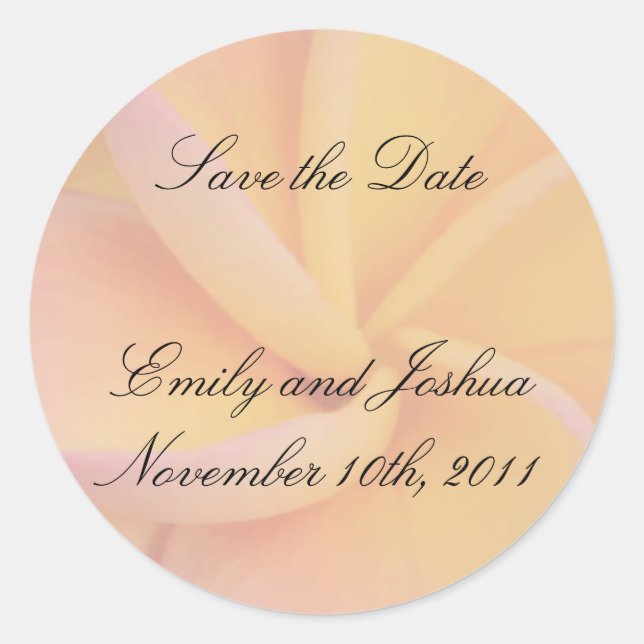 Hawaiianische Blume Save the Date Sticker (Vorderseite)