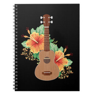 Hawaiianische Blume Ukulele Guitar Hawaii Notizblock