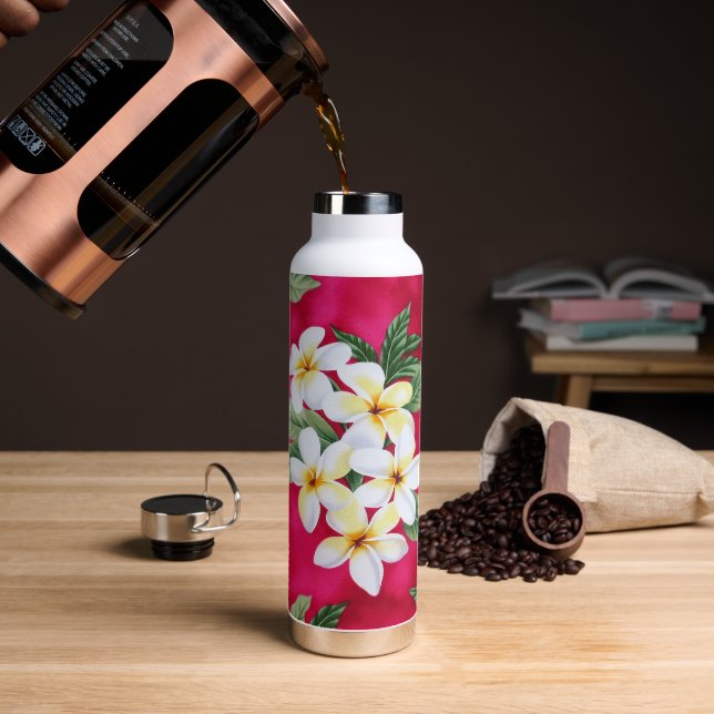 Hawaiianische Blume Wasser oder Kaffee isolierte F Trinkflasche (Kaffee)