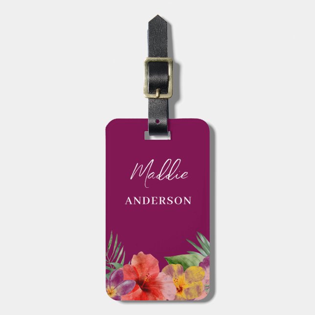 Hawaiianische Blumen  Gepäckanhänger (Vorderseite vertikal)