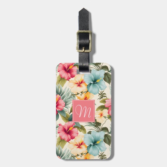 Hawaiianische Blumen Gepäckanhänger (Vorderseite vertikal)