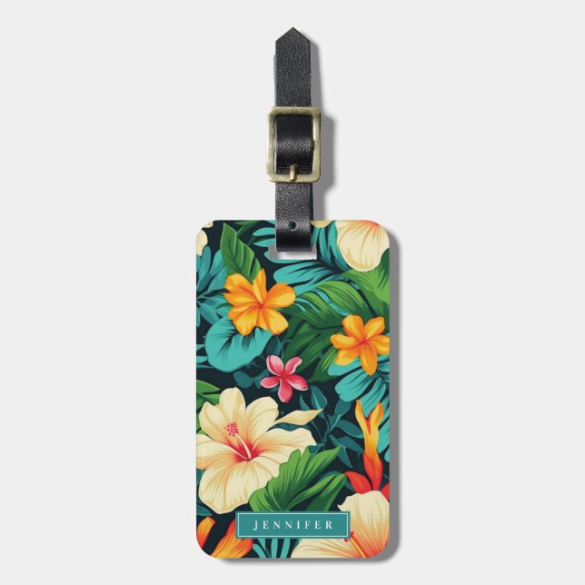 Hawaiianische Blumen-Gepäckanhänger Gepäckanhänger (Vorderseite vertikal)