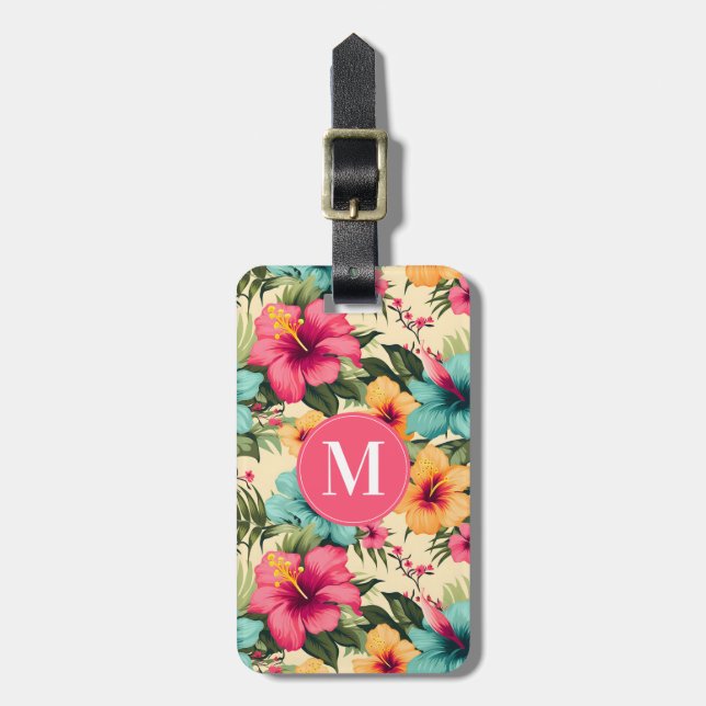 Hawaiianische Blumen-Gepäckanhänger Gepäckanhänger (Vorderseite vertikal)