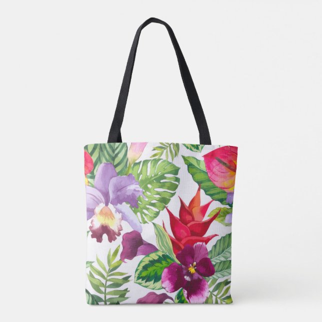 Hawaiianische Blumen Jumbo-Tragetasche (Rückseite)