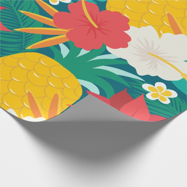 Hawaiianische Blumenweihe Geschenkpapier (Ecke)