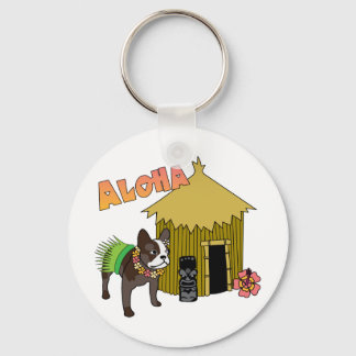 Hawaiianische Bulldog-Tiki Hula-Schlüsselanhänger Schlüsselanhänger