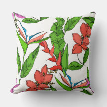 Hawaiianische Dschungelgrün und rote Sommerblüte