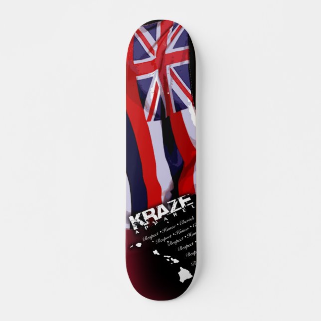 Hawaiianische Flagge 2 Skateboard (Vorne)